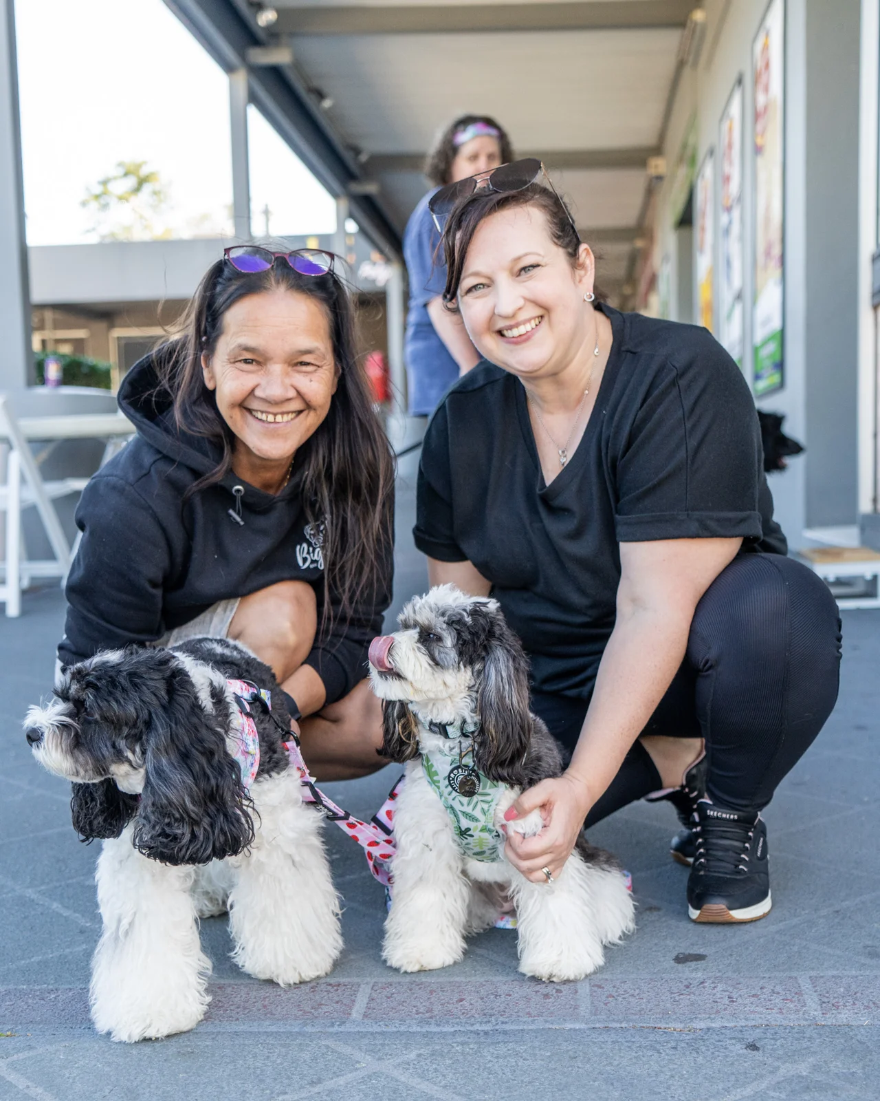People and pups at the opening.