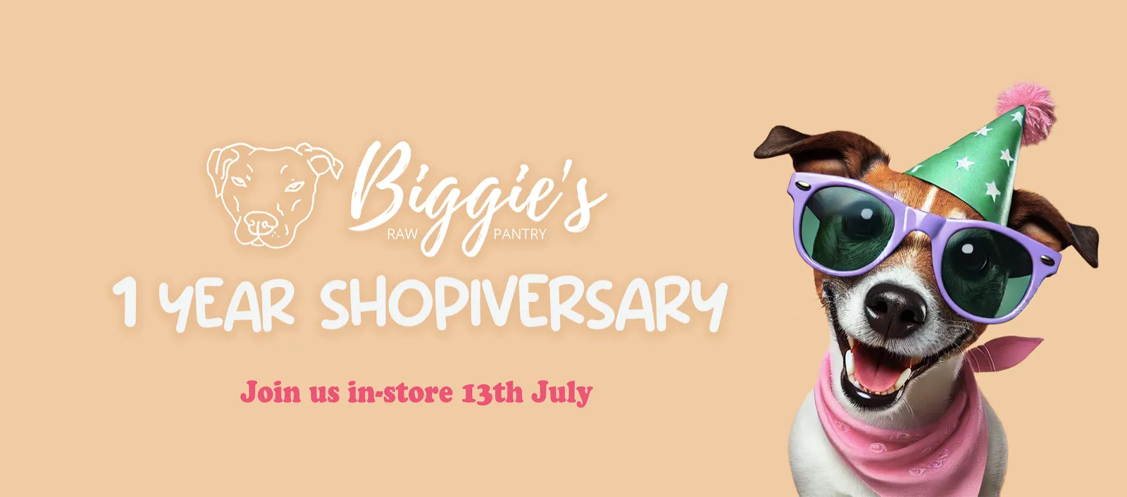 The shop anniversary banner.
