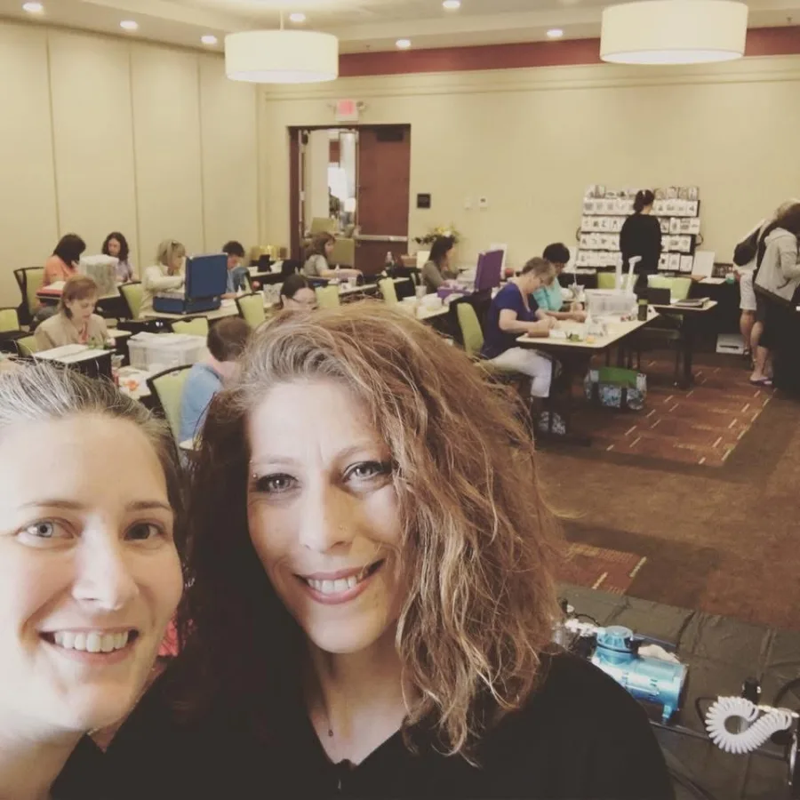Teaching at a colouring retreat in the United States.