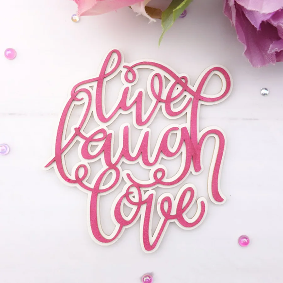 Cursive chipboard words, styled.