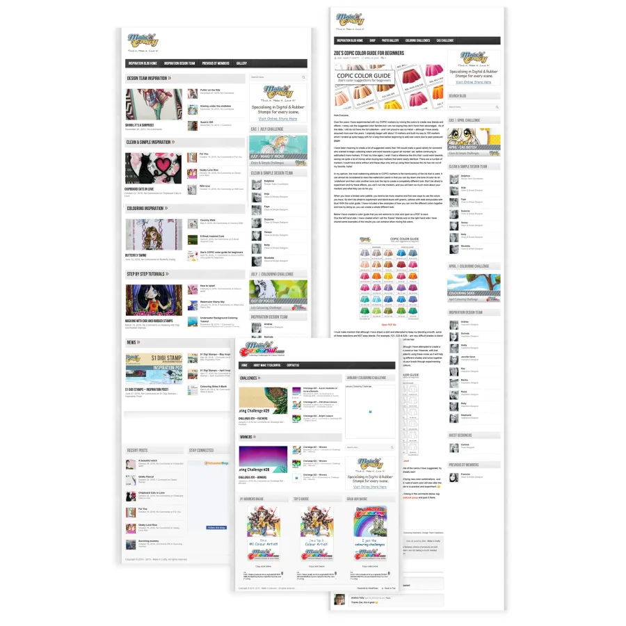 The inspiration blog, running on WordPress alongside the store.