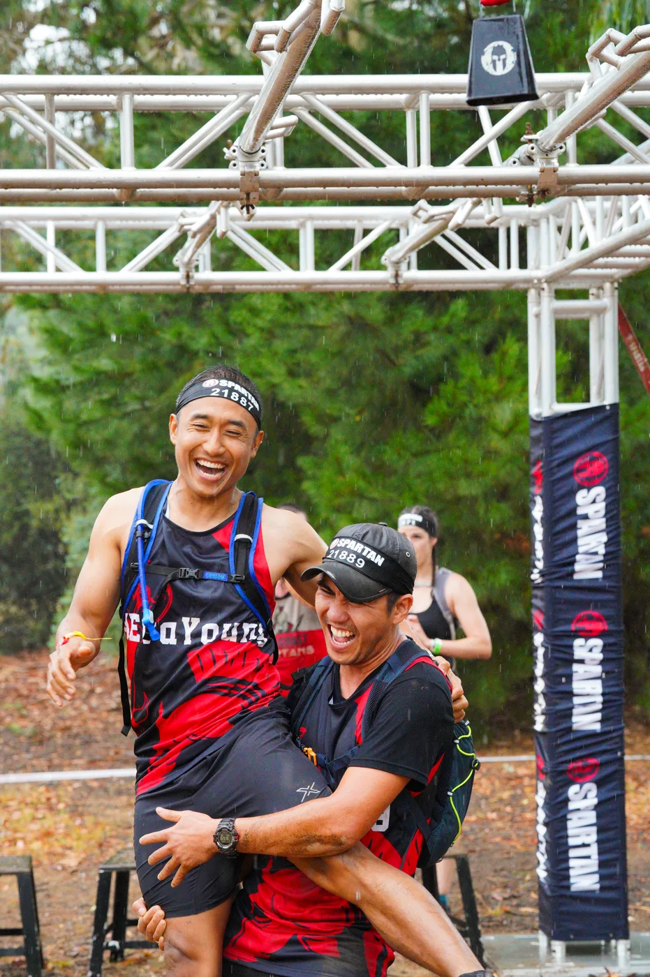 Carried across the finish.
