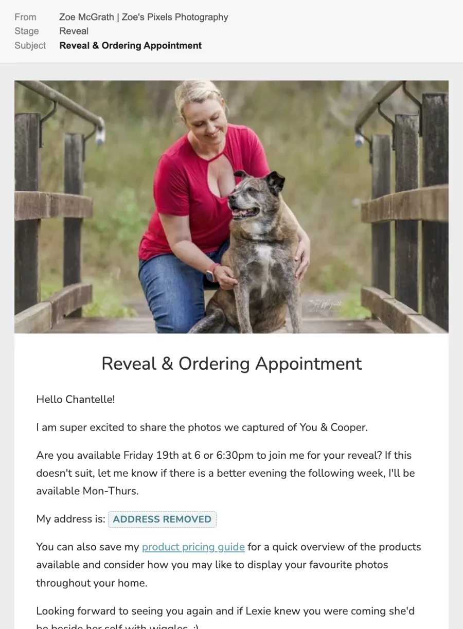 Reveal & Ordering Appointment
